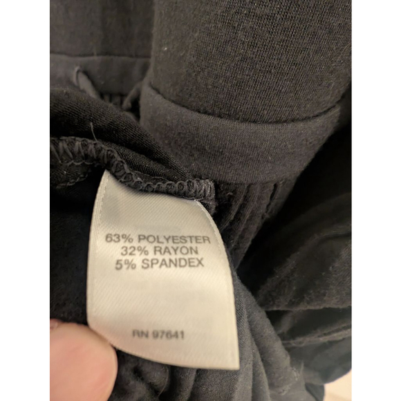 Women's J.Jill Black Long Sleeve Pleated Dress XL Jersey Stretch Drawstring - Picture 5 of 5